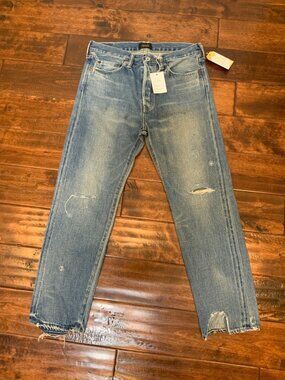 Chimala Blue Distressed Denim S20 Light Vintage Jeans NWT $448 Size 26